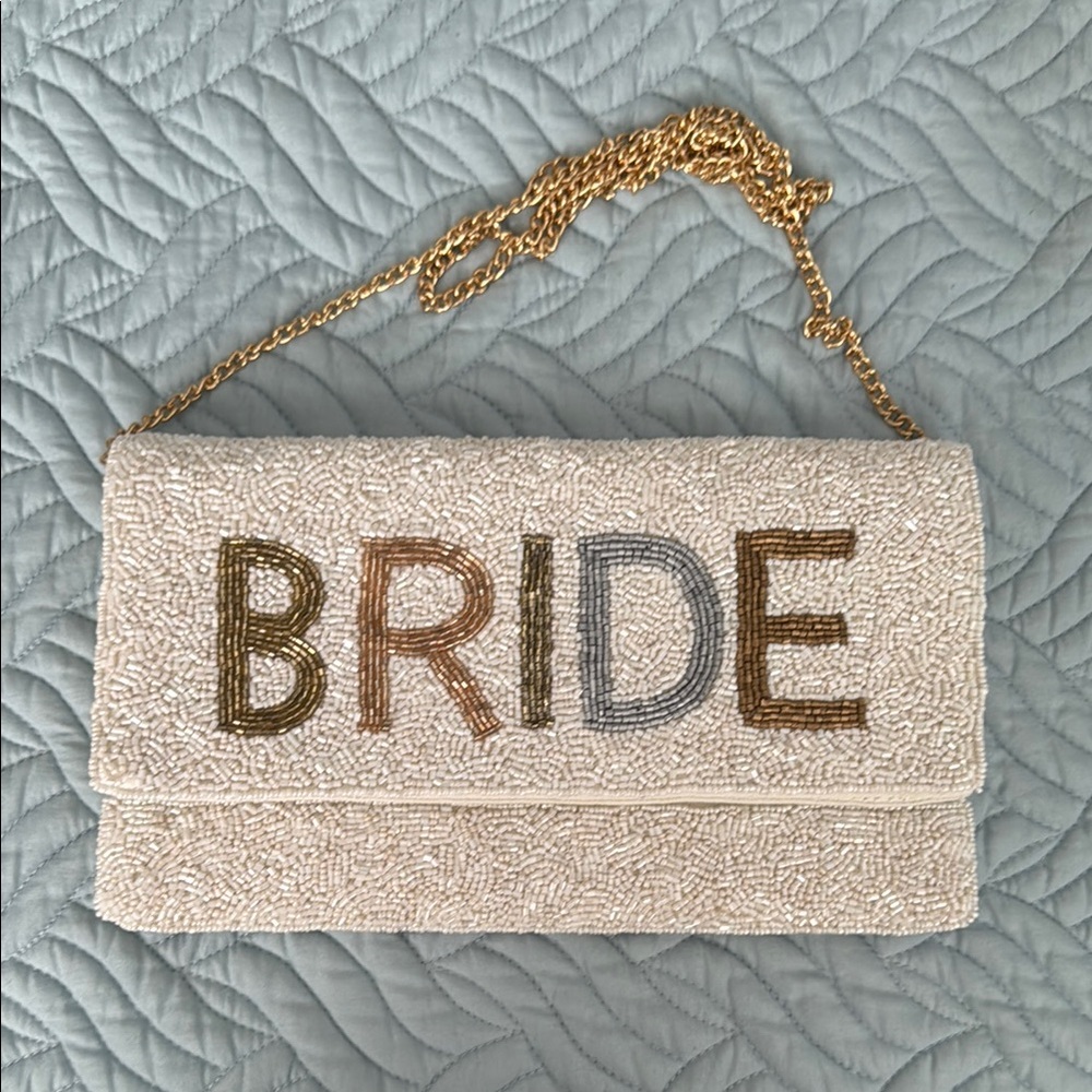 Beaded Bride Clutch in Ivory